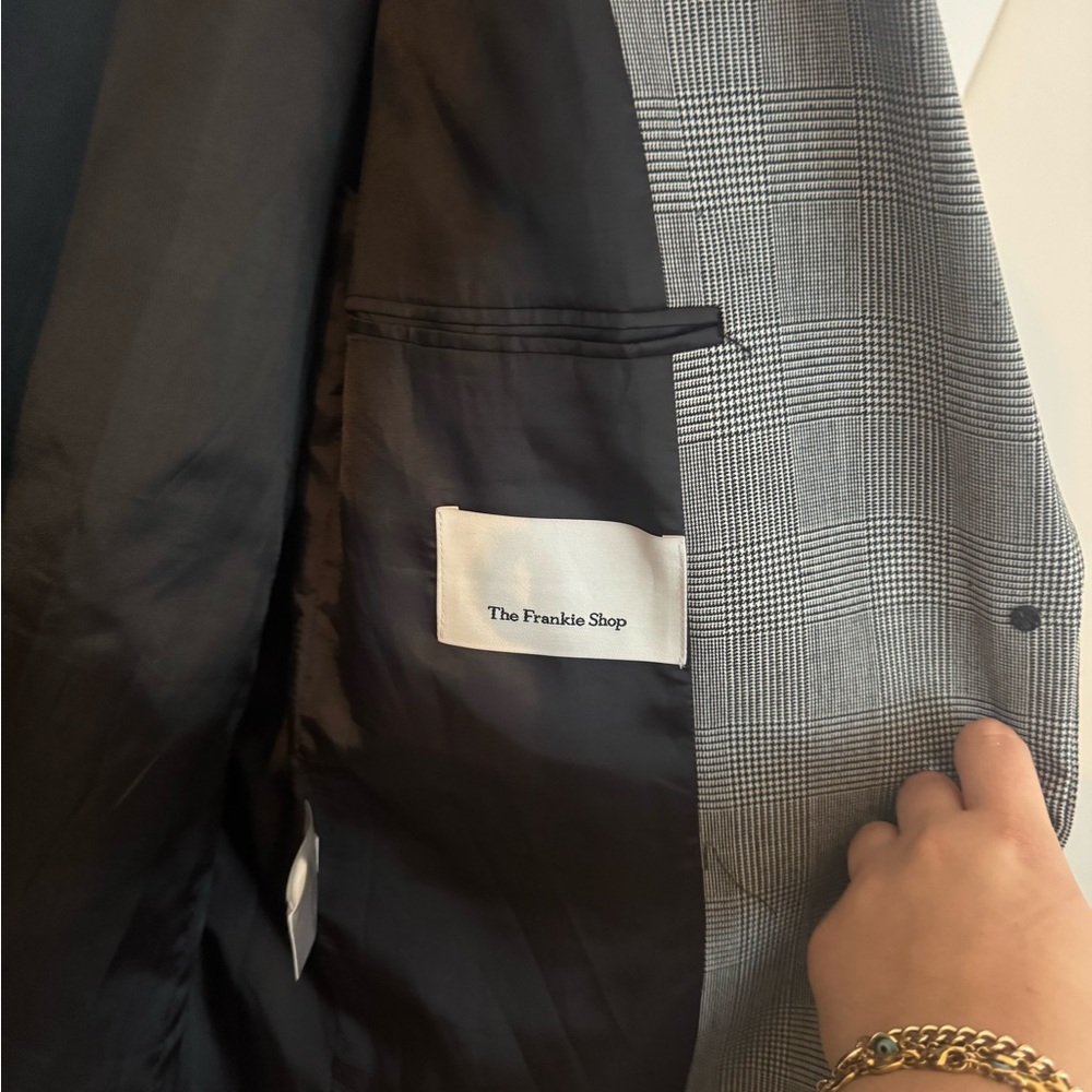 The Frankie Shop Gray Checkered oversized  Blazer